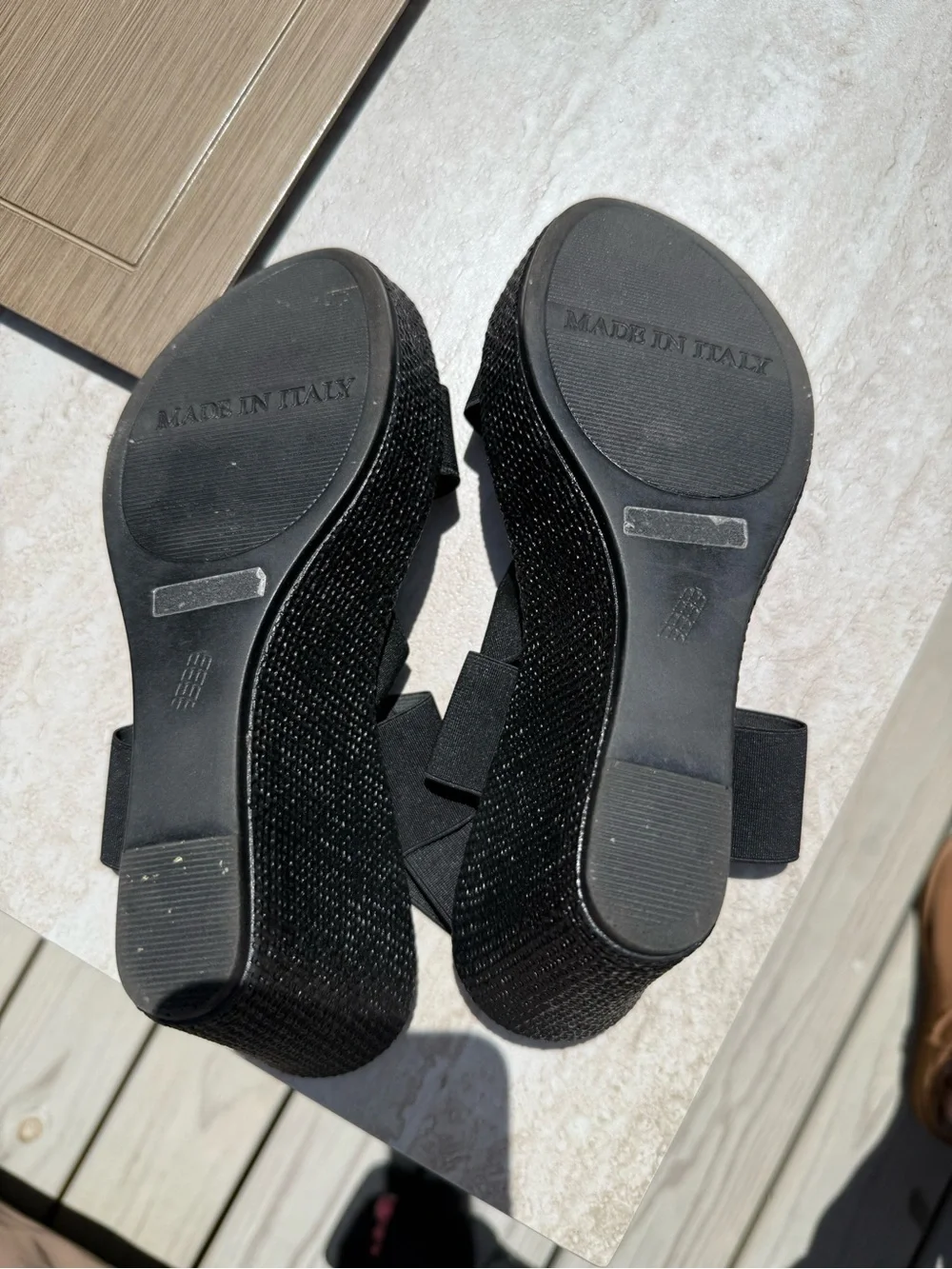 Black Platform Wedge Sandals